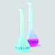 Volumetric flask 100 ml, clear PP, cl.B, NS 14/23, PP-stopper blue scale 